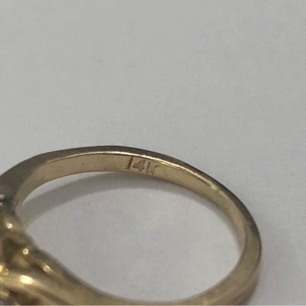 🚫SOLD🚫14K Solid Gold Emerald and Diamond Marquise Pinky Ring - Picture 8 of 10